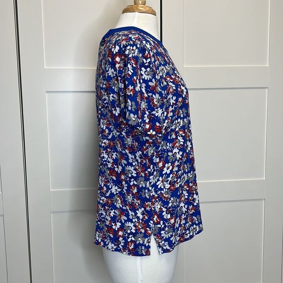 Rag & Bone Sloane Floral Tee Blue Medium - Picture 2 of 5